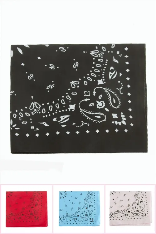 Çini Desenli Keten Bandana 50*50