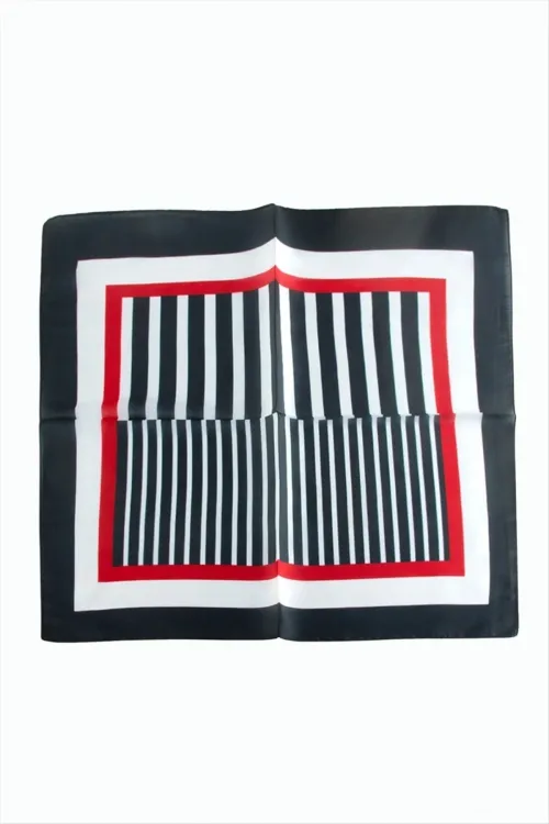 Çizgili Desenli Zr Şifon Fular 50*50 cm