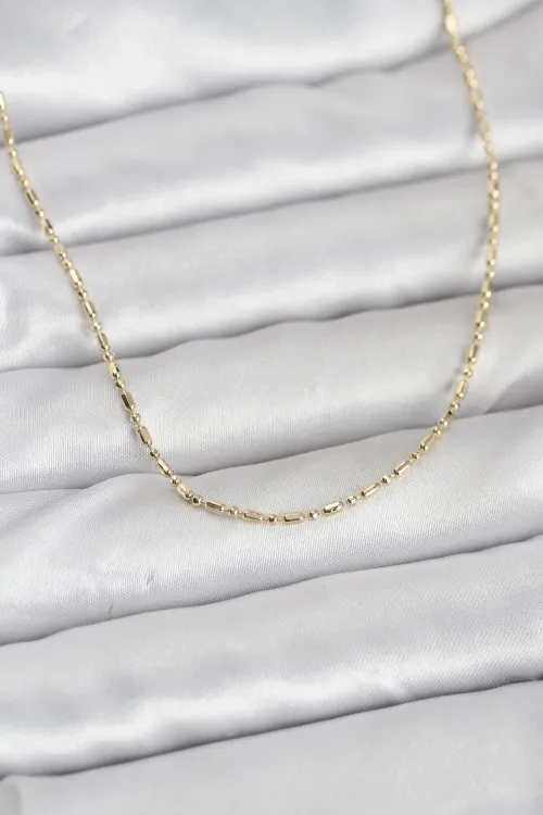 CM 14K Gold Renk Zincirli 60 cm Kadın Kolye