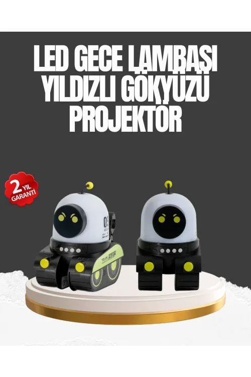 Çocuk Odası İçin Müzikli Ve Işıklı Robot Projektör