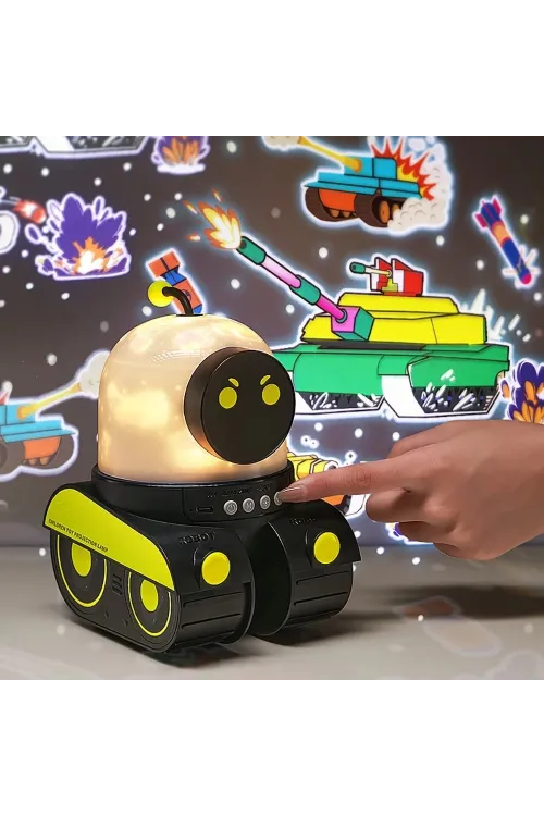 Çocuklar Için Eğitici Ve Eğlenceli Robot Temali Projektör Gece Lambasi
