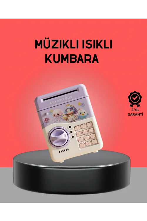 Çocuklar İçin Elektronik Şifreli Para Biriktirme Kumbarası Mor