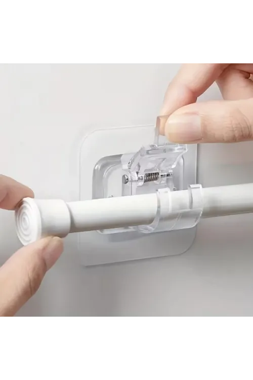 Çok Amaçlı Kıskaçlı Yapışkanlı Kablo ve Mop Tutucu