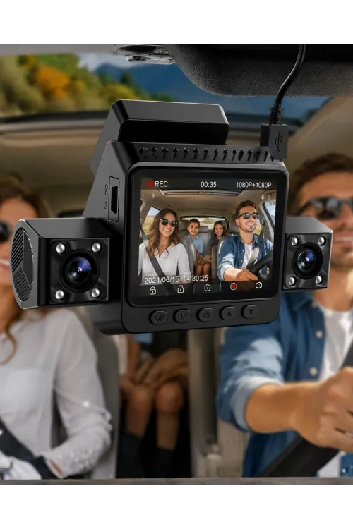 Çok Lensli Araç Kayıt Kamerası G Sensörlü Döngüsel Video Sistemi