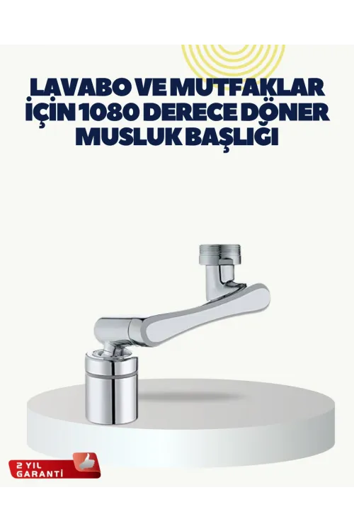Çok Yönlü Dönebilen Musluk Başlığı 2 Fonksiyonlu Su Akışı