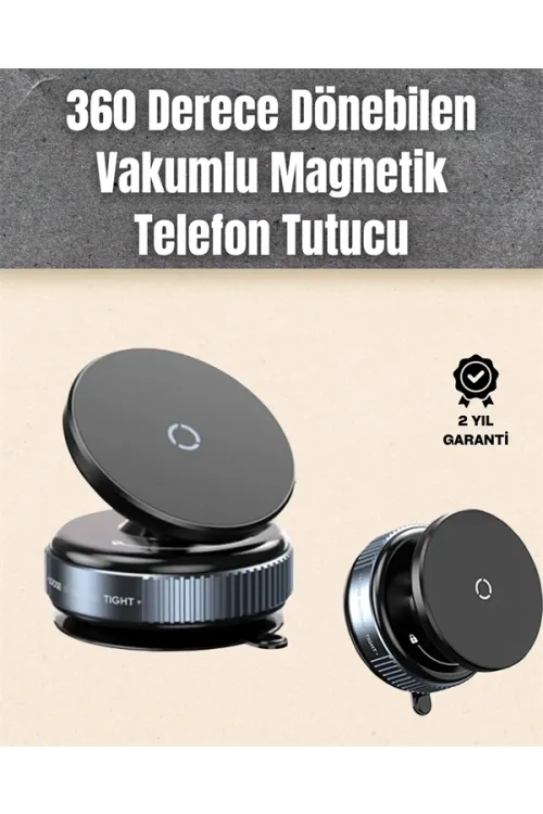 Çok Yönlü Döner Başlıklı Vakumlu Araç Telefon Standı – Sert Yollarda Stabil Kullanım