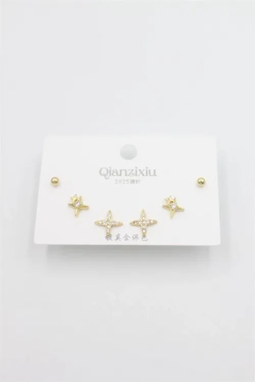 Çoklu Set Küpe - Altın