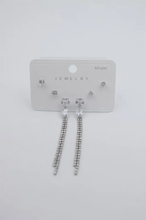 Çoklu Set Küpe - Gümüş