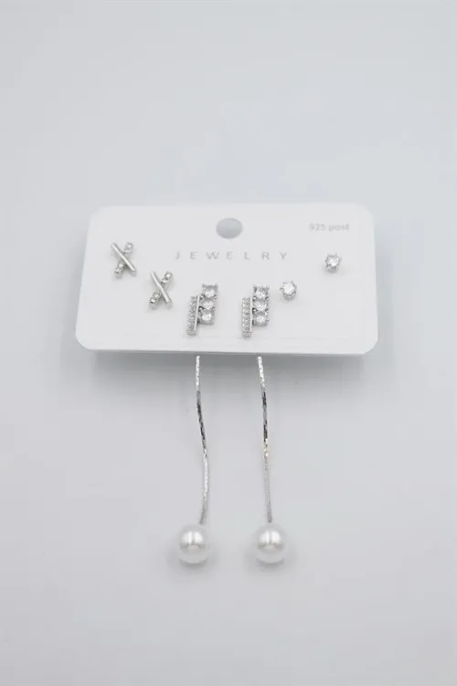 Çoklu Set Küpe - Gümüş