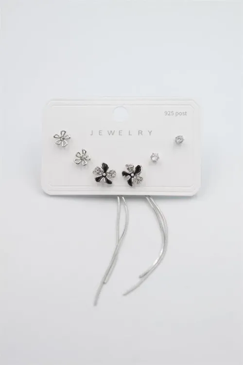 Çoklu Set Küpe - Gümüş