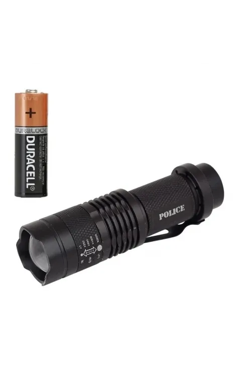 Cree Q5 Led Zoomlu  Pilli Mini Feneri 14500 Pil İle Çalışma Özelliği