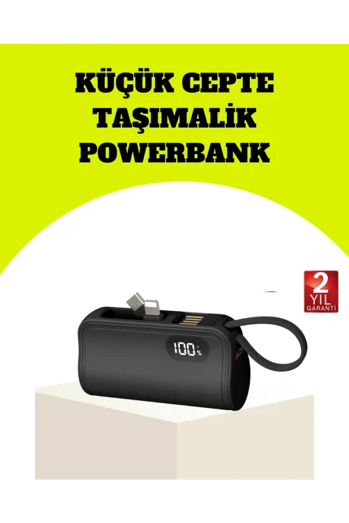 Dahili Type-c Konektörlü Mini 2000mah Powerbank