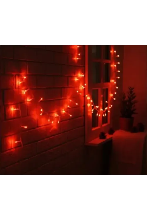 Damla Uçlu Kırmızı Dekoratif Işık 10 Metre 100 LED