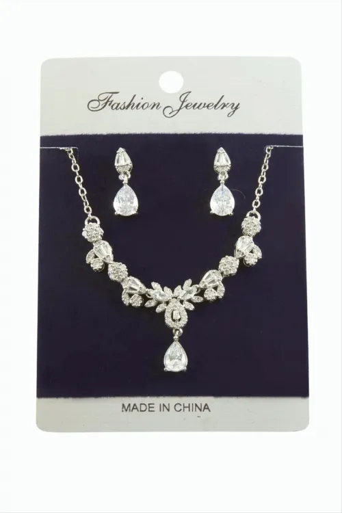 Damla Zirkon Taşlı Set Kolye