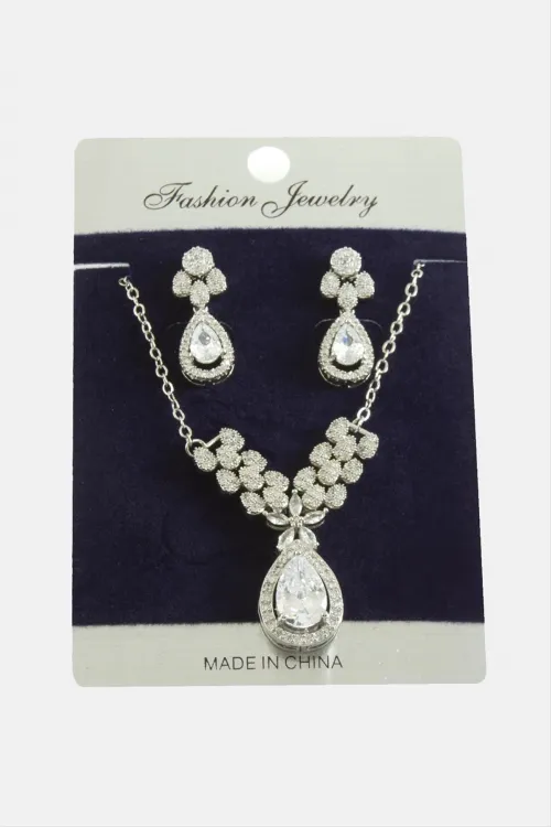 Damla Zirkon Taşlı Set Kolye