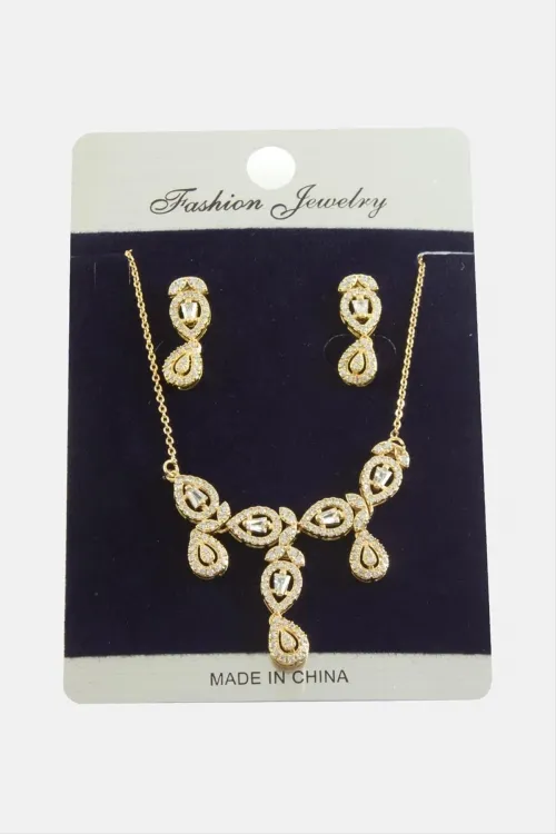 Damla Zirkon Taşlı Set Kolye