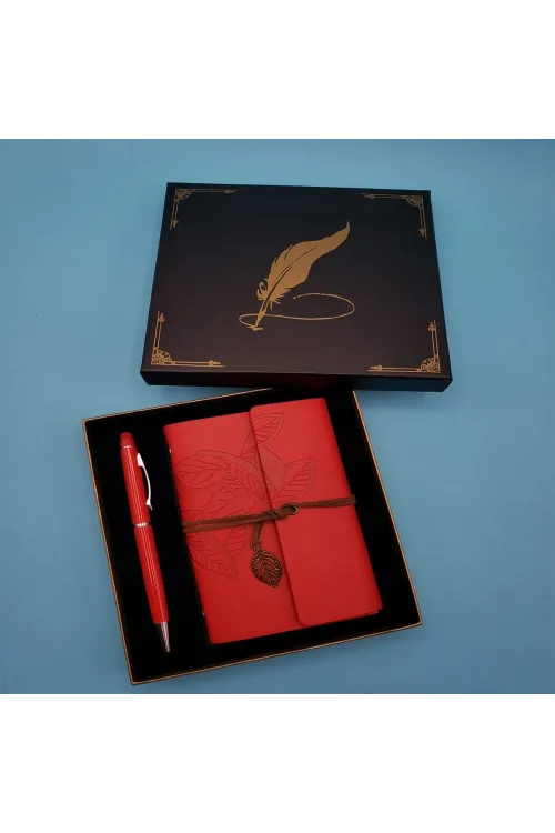 Defter Kalem Kırmızı Renk