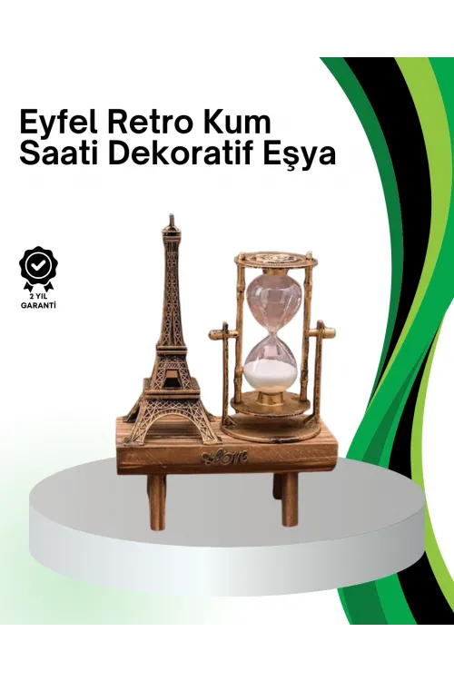 Dekoratif Kum Saati – Ahşap Malzeme, Hediyelik Masa Aksesuarı