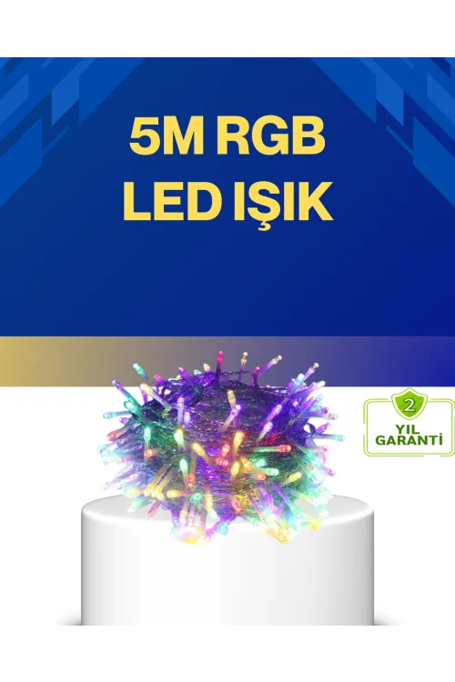 Dekoratif Peri Led 5 M 50 Ampullü Şeffaf Kablo Aydınlatma