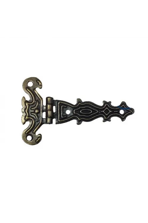 Dekoratif, Sac Tek Kuyruklu Menteşe - 40x68 mm, Küçük, Antik, 1 Adet