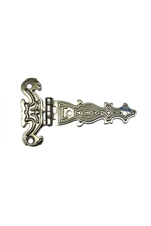 Dekoratif, Sac Tek Kuyruklu Menteşe - 40x68 Mm, Küçük, Nikel, 1 Adet