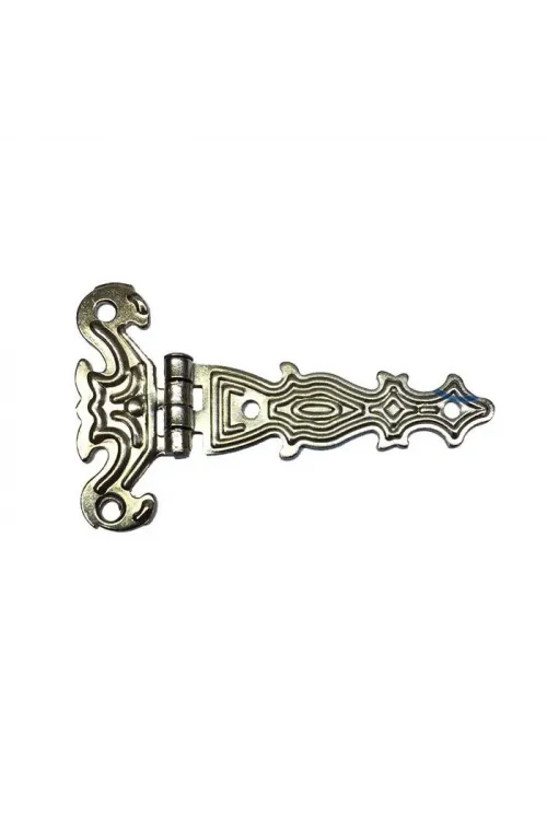 Dekoratif, Sac Tek Kuyruklu Menteşe - 40x68 mm, Küçük, Nikel, 100 Adet