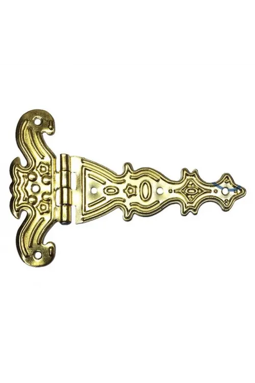 Dekoratif, Sac Tek Kuyruklu Menteşe - 69x102 mm, Büyük, Sarı, 1 Adet