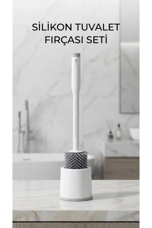 Deterjan Hazneli Ergonomik Silikon Tuvalet Fırçası