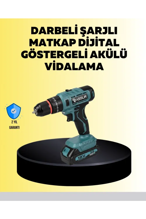Dijital Ekranlı Matkap Seti Çift Akülü