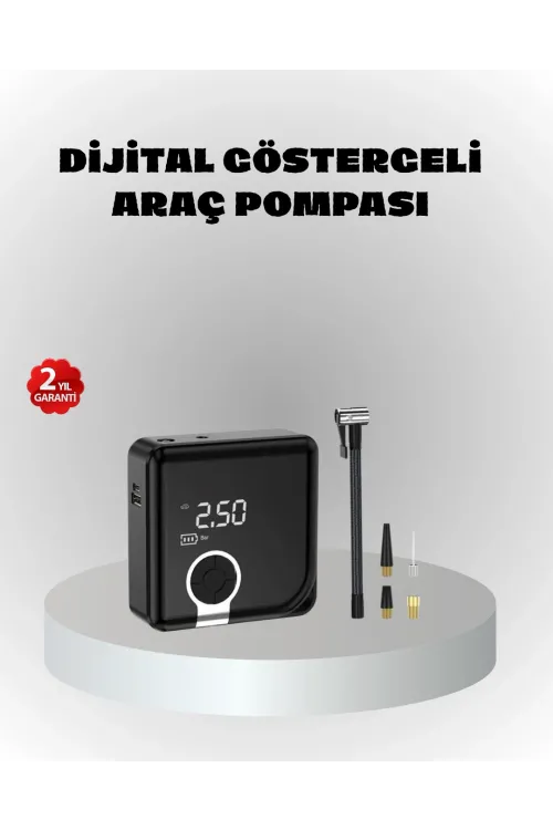 Dijital Ekranlı Şarjlı Hava Kompresörü 150 Psı Güçlü Motorlu