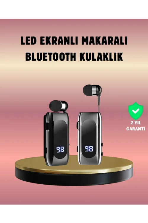 Dijital Göstergeli Bluetooth Kulaklık – Klipsli Ve Şık Tasarım
