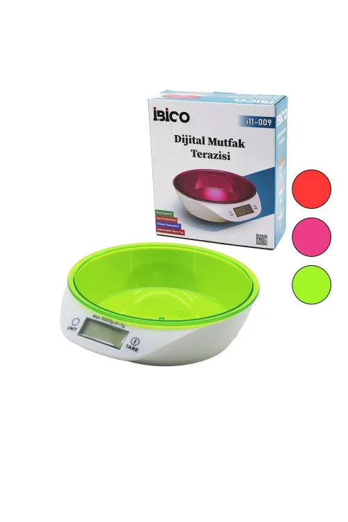Dijital - Pilli Mutfak Terazi Tartı Kaseli - 5kg/1gr