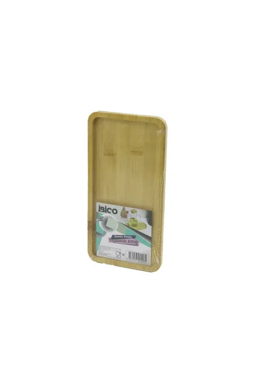 Dikdörtgen Ahşap Bambu Yağdanlık Altlık Mini Tepsi 12 X 23.4 X 0.8cm
