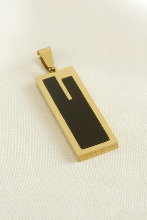 Dikdörtgen Çelik Kolye Ucu 1,3*3,8 cm