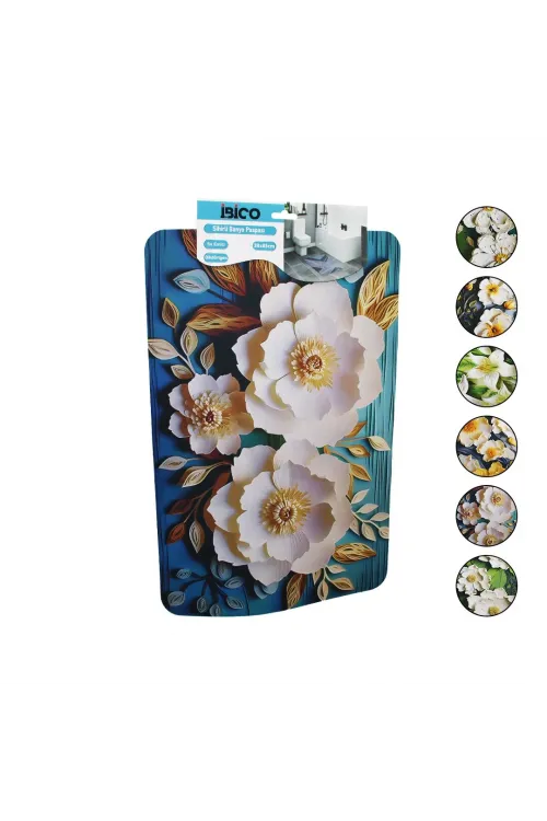 Dikdörtgen - Desenli   38x85cm   Su Emici - Sihirli  Banyo Paspası  Elastik