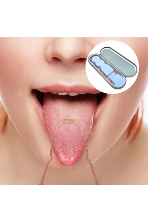 Dil Plağı Temizleme Aparatı - Dil Bakır Oil Pulling