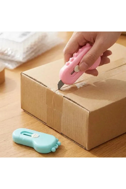 Dinozor Tasarımlı 2’li Mini Makas Ve Falçata Seti – Pratik Kargo Paket Açıcı Aparat