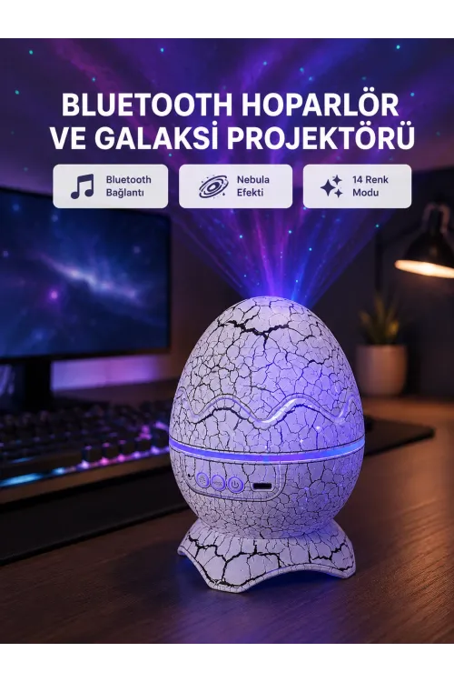 Dinozor Yumurta Gece Lambası Projektör – 14 Renk Seçeneği