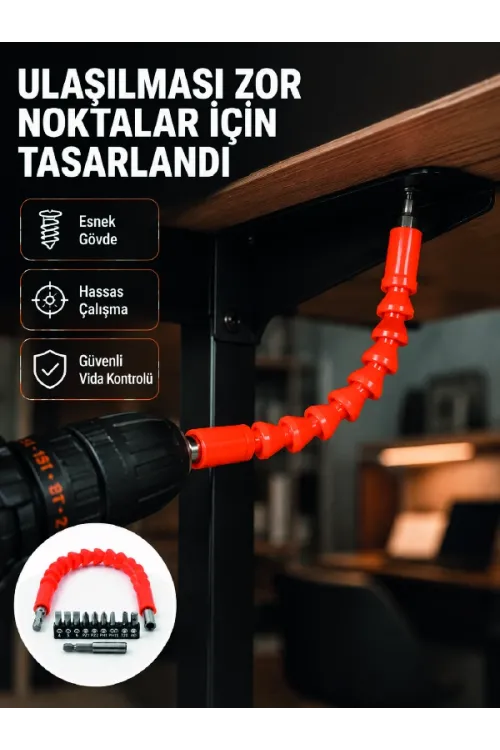 Dmax Esnek Şaftlı Matkap Bits Uç Seti 12 Parça Vida Montaj Ve Tamir Seti