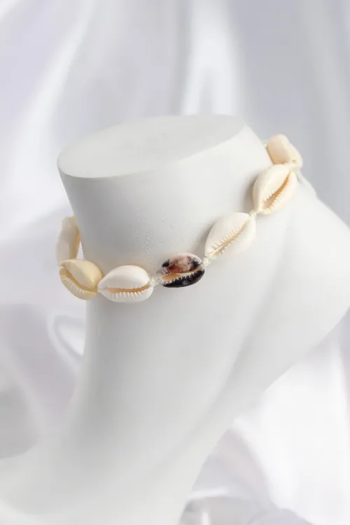 Doğal Kauri Kabuğu Asansörlü Model Halhal