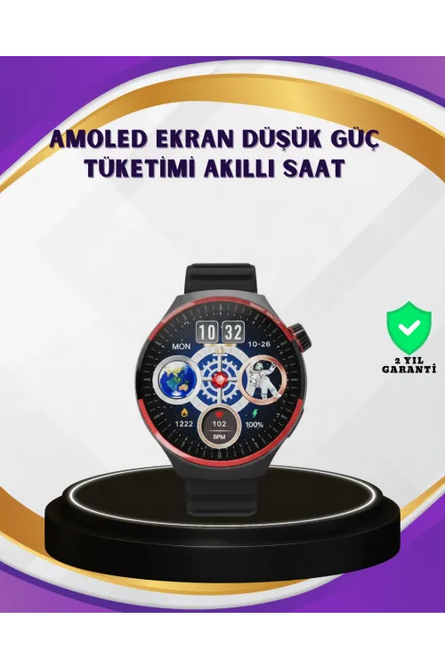 Dokunmatik Akıllı Saat Kablosuz Şarj Amoled Ekran