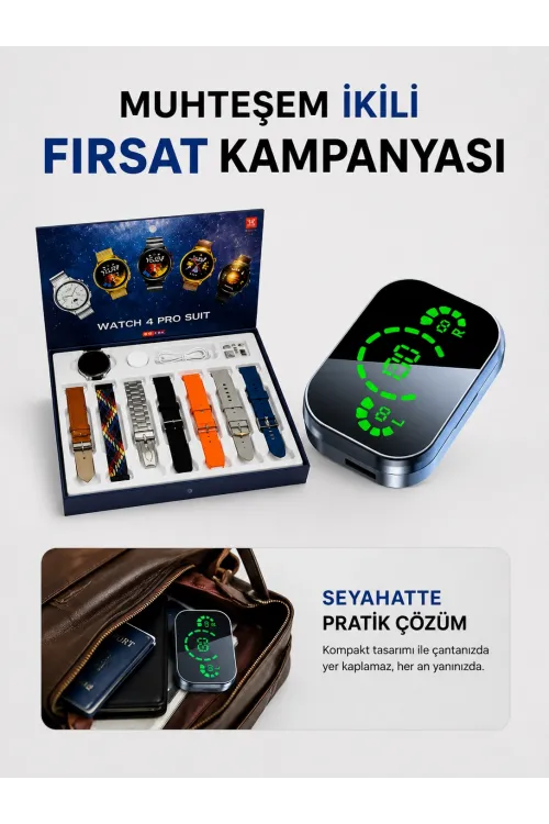 Dokunmatik Akıllı Saat Yeni Nesil Kulaklık Kampanyası Bluetooth Bağlantılı Anc Özelliği