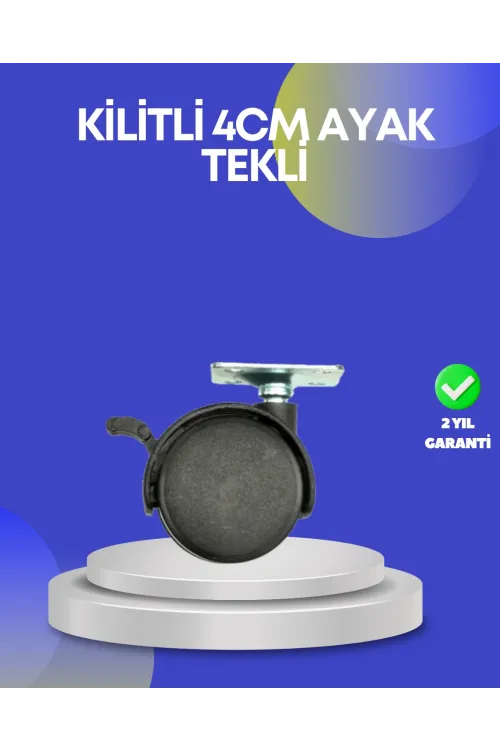 Dolap Ve Raflar İçin 4 Cm Kilitli Tekerlek Tekli