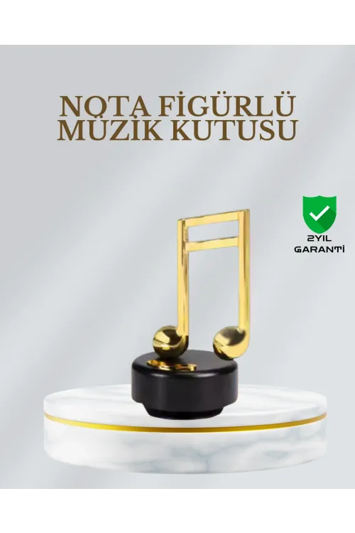 Dönen Nota Figürlü Müzik Box Işıltılı Dekoratif Tasarım