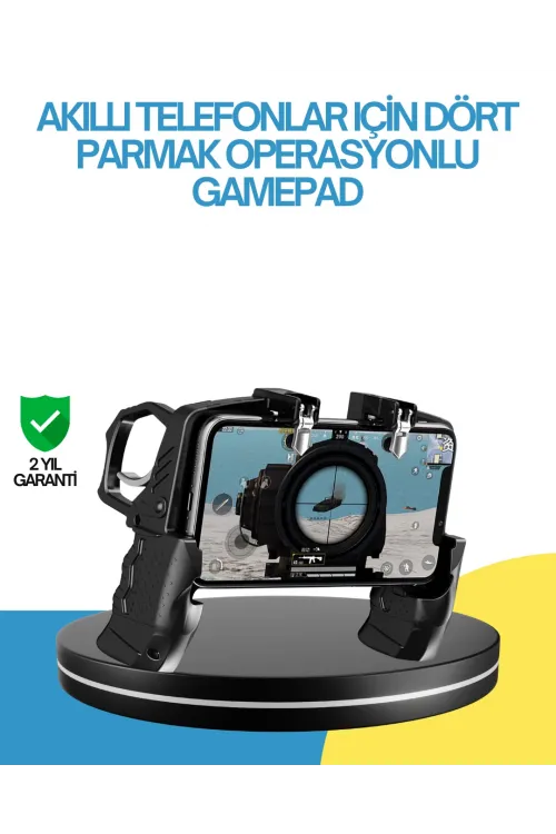Dört Parmak Destekli Mobil Gamepad Tetikli Oyun Kontrolcüsü