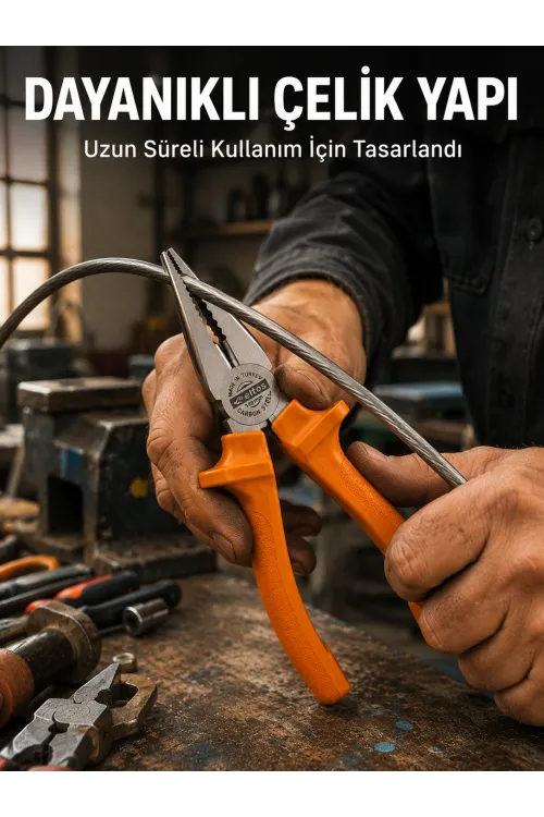 Dövme Çelik Pense Ergonomik Kaymaz Saplı El Aleti
