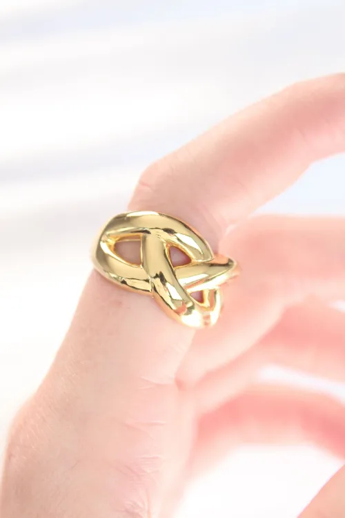 ietaks™ Düğüm Model Gold Renk Ayarlanabilir Yüzük