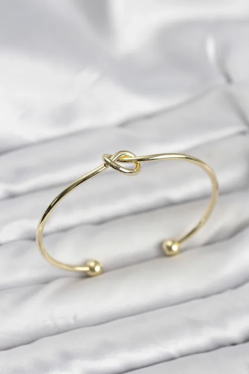 ietaks™ Düğüm Model Pirinç Gold Renk Kadın Bileklik