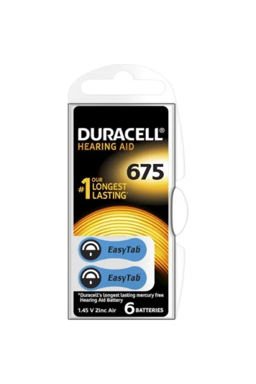 Duracell 675 İşitme Cihaz Kulak Pili 6 Parça  1 Kutu