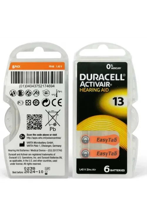 Duracell Activair 13 6lı Kulaklık Pili